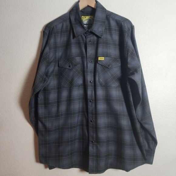 Dixxon Other - Dixxon Flannel Shirt Mens XL Black Gray Plaid The Raven Snap Front Long Sleeve